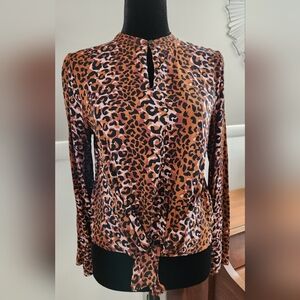 Scotch & Soda Animal Print Blouse - Black and Brown